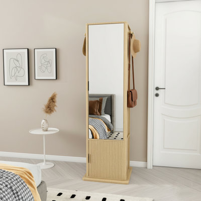 Armoire à bijoux pivotante à 360 ° avec miroir pleine grandeur