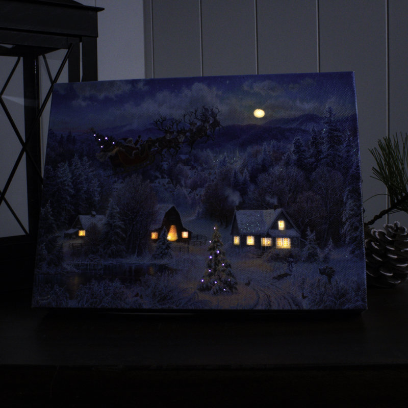 Night Before Christmas 8x6 Lighted Tabletop Canvas