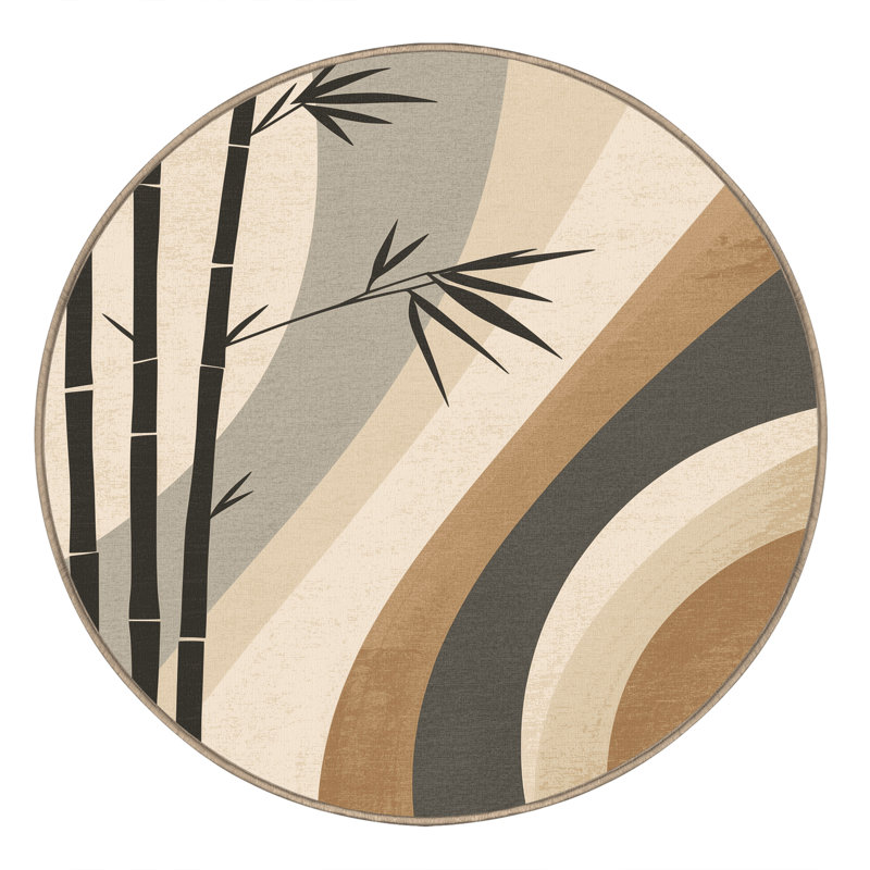 Tapis arc-en-ciel doux et moelleux à motif d'arc moderne et élégant, Rond 3 pi