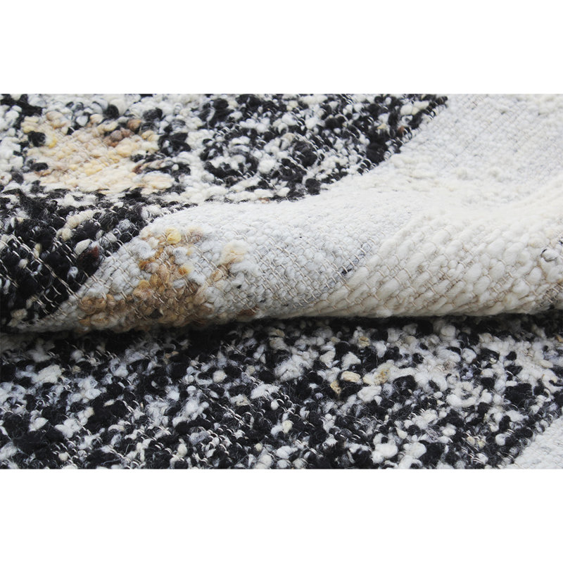 ANFL8001AIVBK Wool Area Rug, Rectangle 8' x 10'