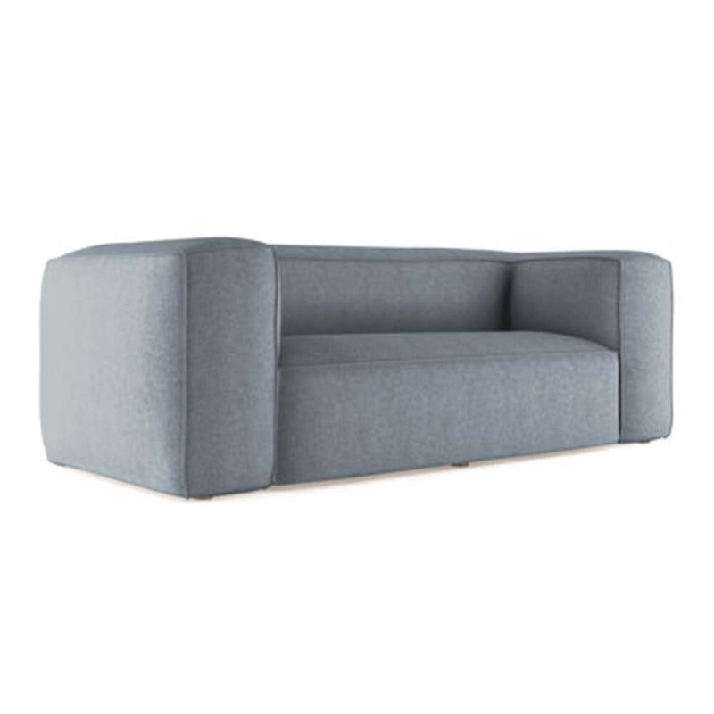 Varick Oversize Track-Arm Sofa with Flange, Box Weave Linen Graphite, 30" H x 96" W x 47" D, Weathered