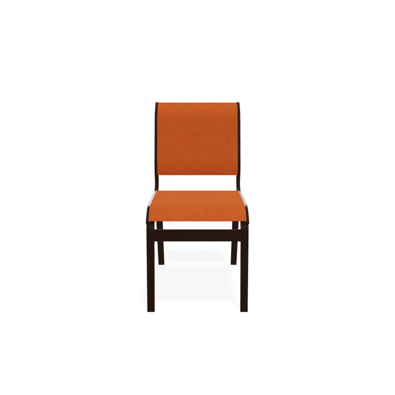 Chaise d'appoint de salle à manger Hiraku, Kona texturé, Toile Sunbrella® tangerine