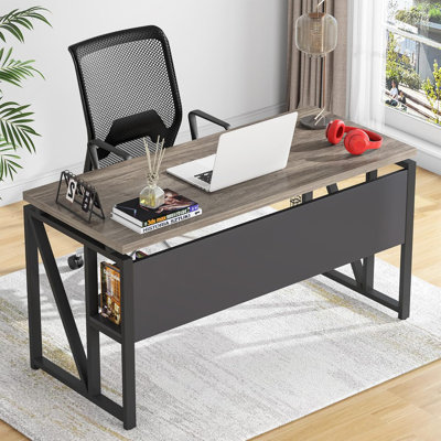 Bureau en L avec armoire à tiroirs, bureau d'ordinateur de direction et classeur latéral, mobilier de bureau personnel 2 pièces avec tiroirs pour dossiers suspendus, portes avec serrures