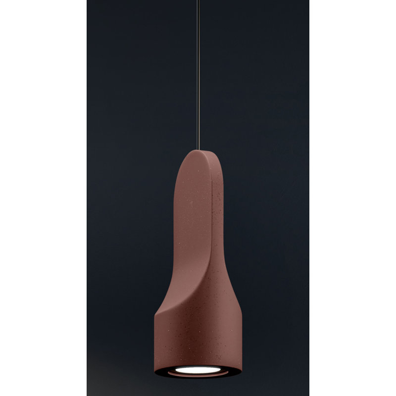 Parga Ceramic Pendant, Yes, Burgundy, 10.8" H x 4.3" W x 4.3" D