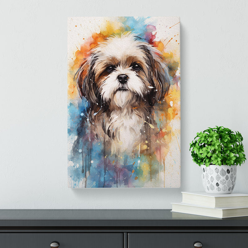 Shih Tzu Action - No Frame Print, 76cm H x 50cm W x 3cm D