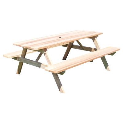 Laughlin Cedar Solid Wood Patio Dining Set Rectangular Table
