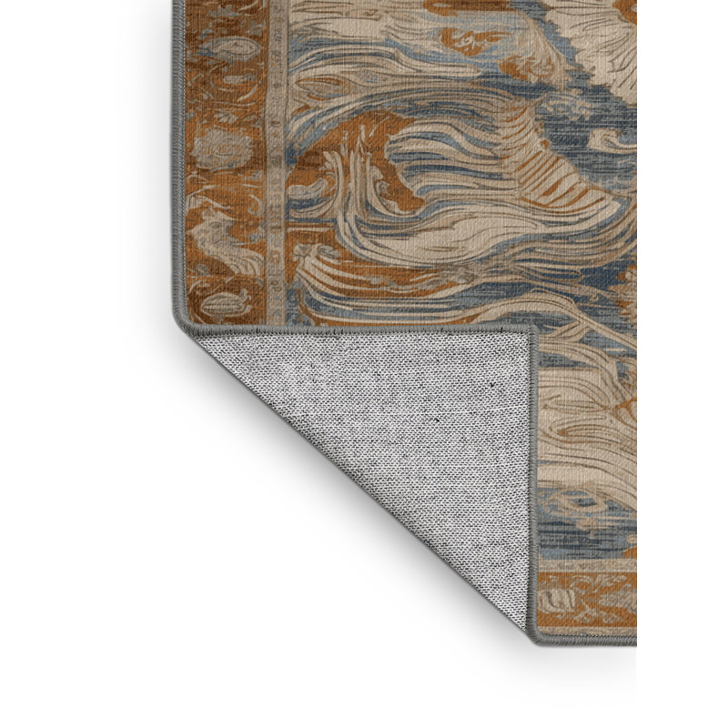 Tapis persan gris lavable à la machine, Rectangle 2 pi x 4 pi