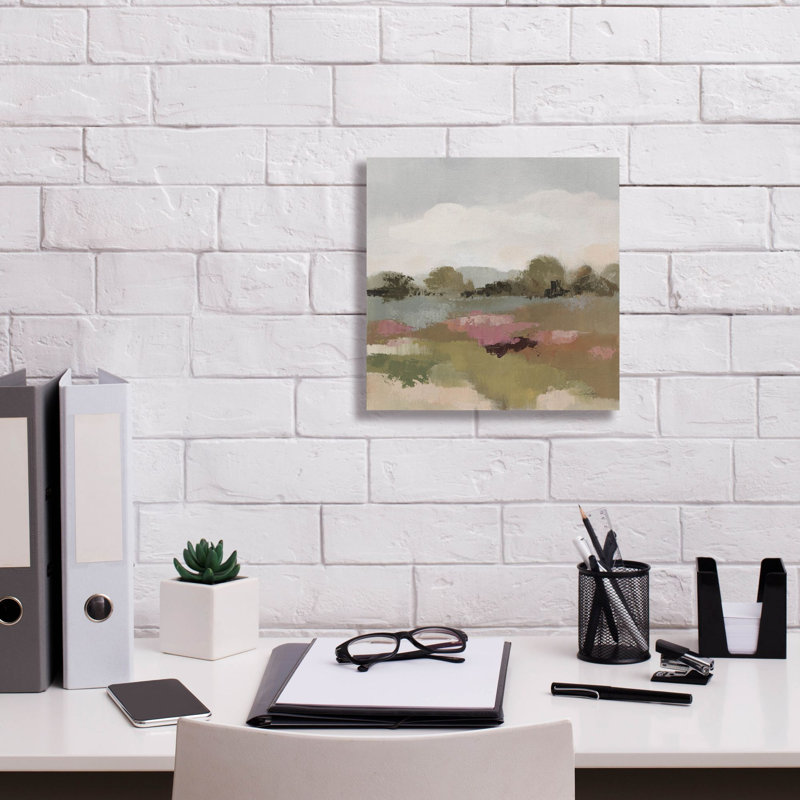  «Bourgogne et sauge paysage 2 lumières» par Silvia Vassileva, art mural sur toile, 12 po x 12 po