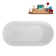 67" Streamline Soaking Freestanding Tub and Tray With Internal Drain