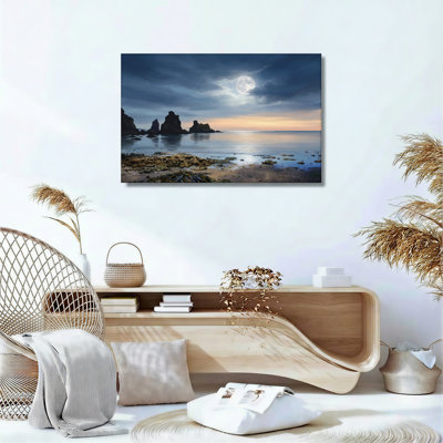 Ensemble de 1 tableau sur toile « Côte au clair de lune »