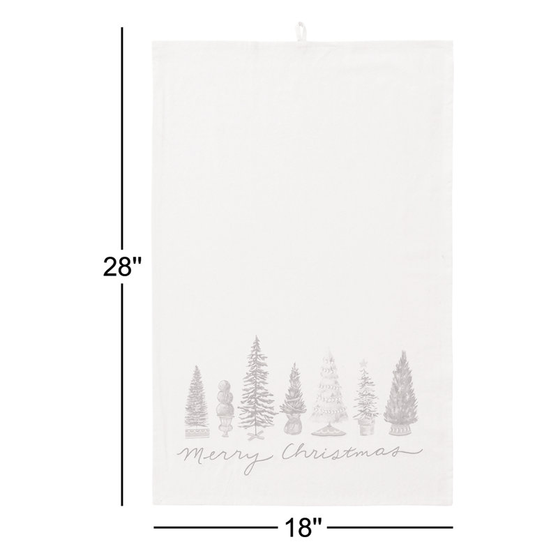 Torchon en coton avec arbres et elfes (chacun variera)