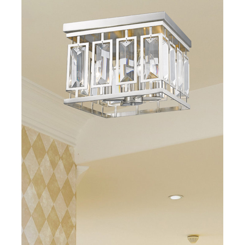 Plafonnier encastré 4 lumières 12,25 po Stradley, Nickel brossé