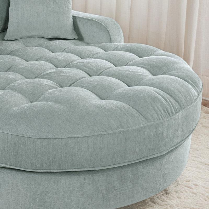 Canapé-lit de 55 po avec méridienne moderne, Chenille verte