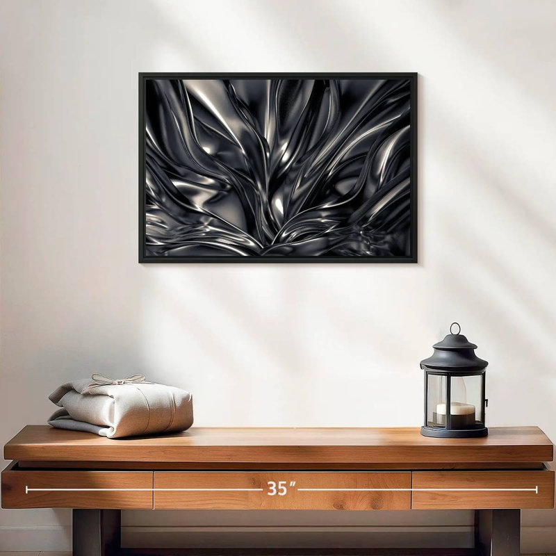 Avery Black And Silver Abstract, 13" H x 19" W