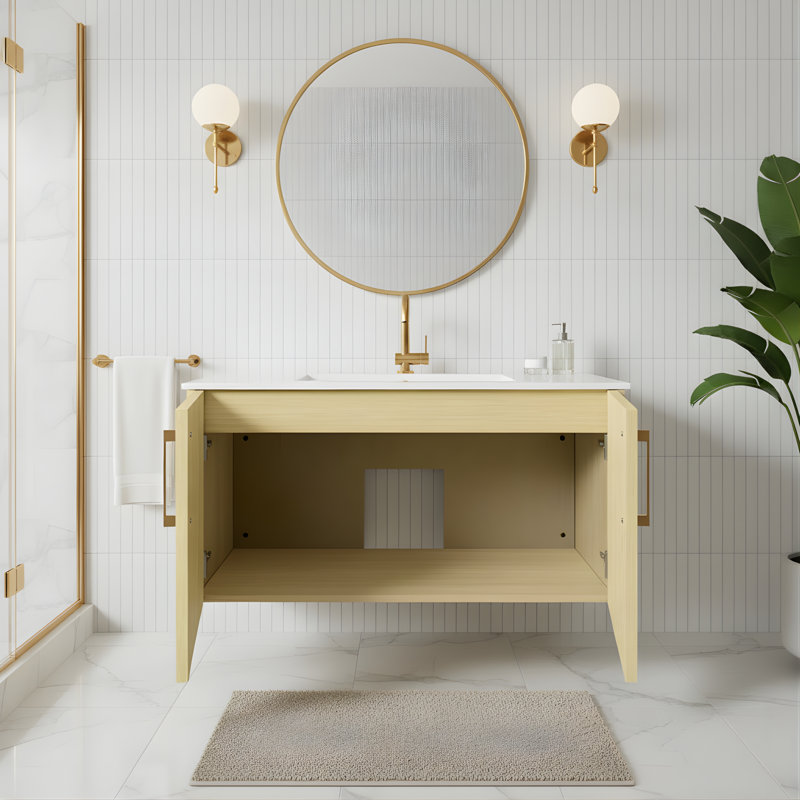 Ensemble de meuble-lavabo mural 36 po Bagoka, Lago, 36", Doré