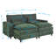 Canapé contemporain à 2 places en chenille profonde avec repose-pieds double et coussins lombaires - Confort polyvalent pour une vie moderne-98910323