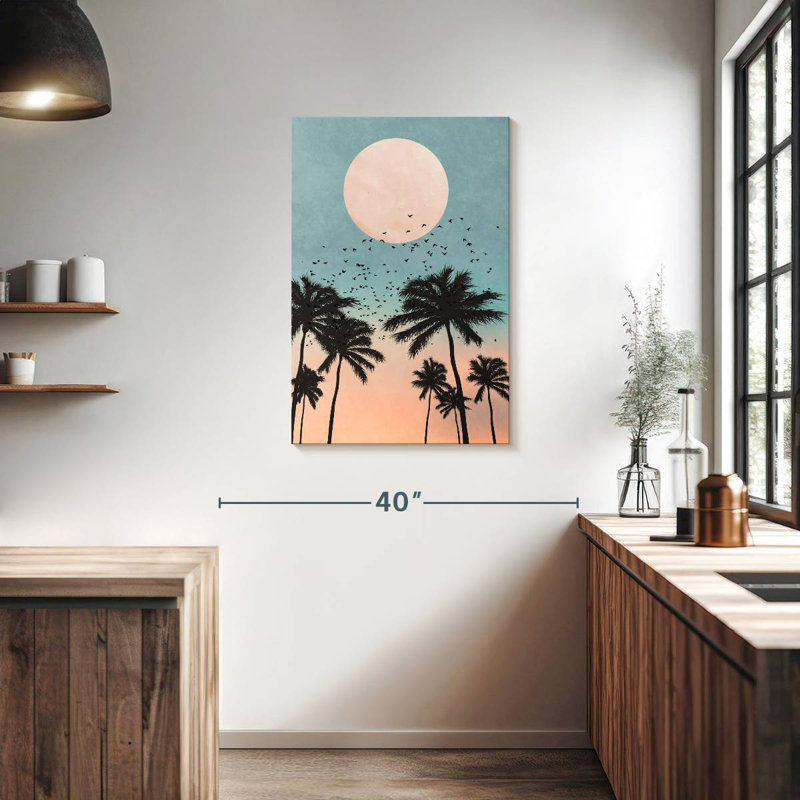 Harnek Palm Tree Sunrise, H 36 po x l 24 po