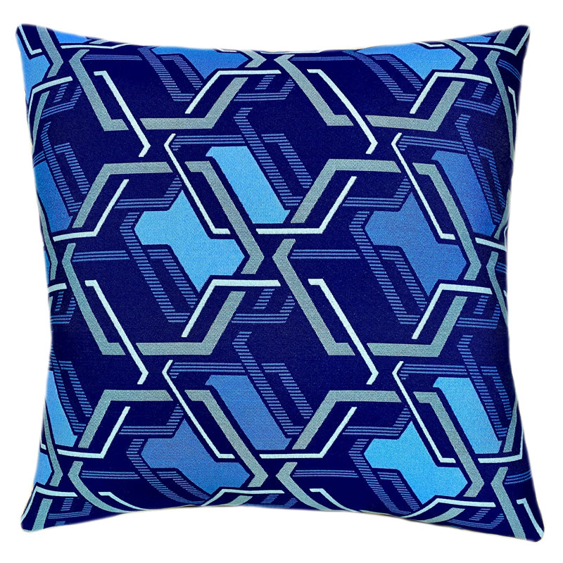 Linked Midnight Square Indoor/Outdoor Pillow Cover & Insert