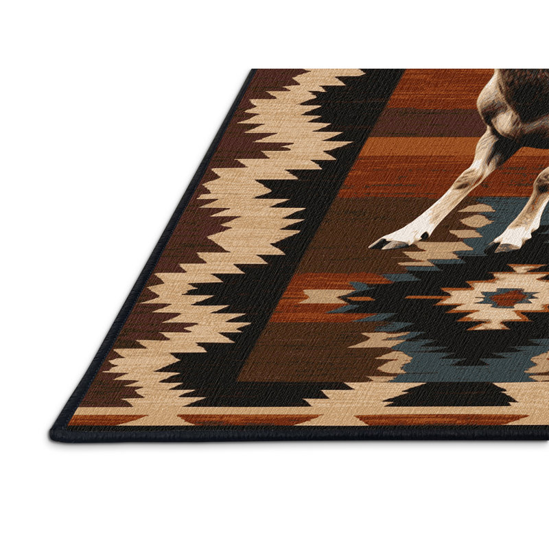  Tapis lavable Bighorn Sheep Southwestern, Rectangulaire 2 pi x 3 pi