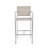 Outdoor Barstools, Rust-Proof Silver Aluminum Frame with Grey Mesh Seating, Durable and Stylish Design, Set of 2, Silver