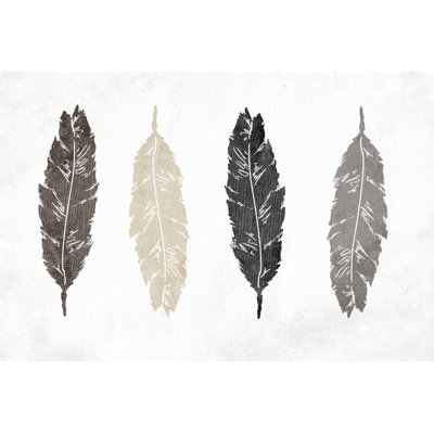 Neutral Feathers - Wrapped Canvas Art Prints