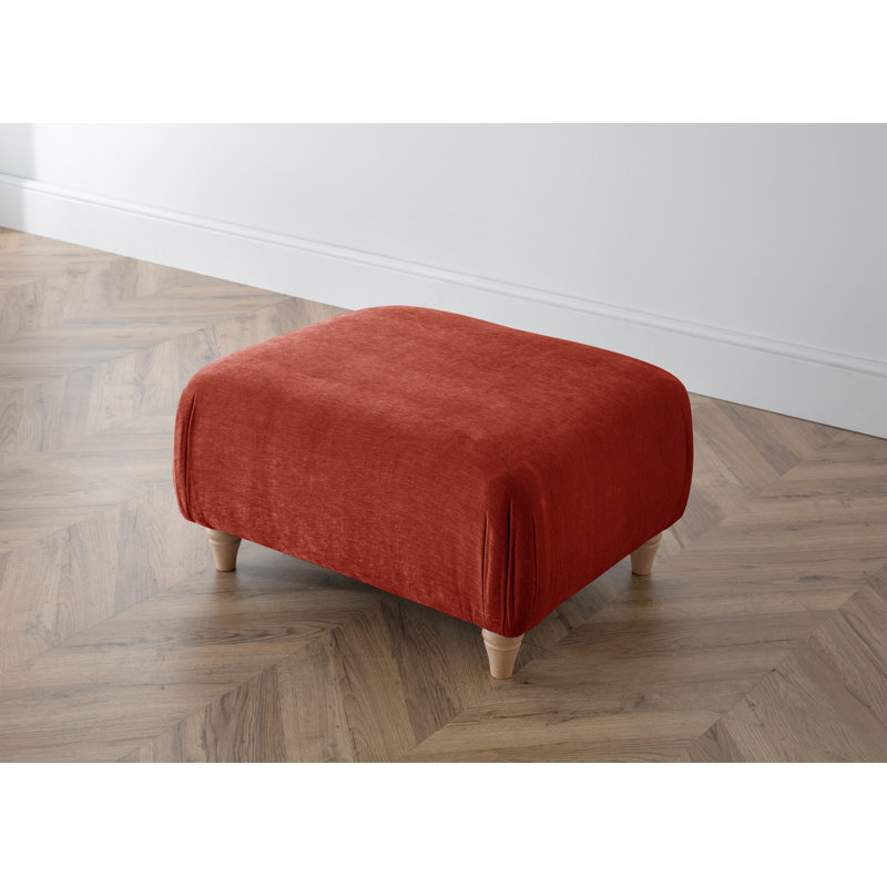 Charlotte-Ann Soft Touch Square Footstool, Apricot