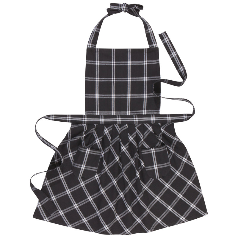 Checkered Cotton Bib Apron