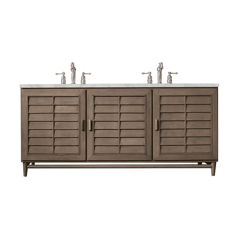 Portland 72'' W Double Vanity, Victorian Silver, 8" Widespread