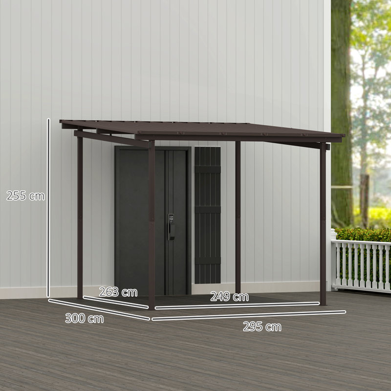 2.55m x 3m x 2.95m Metal Pergola