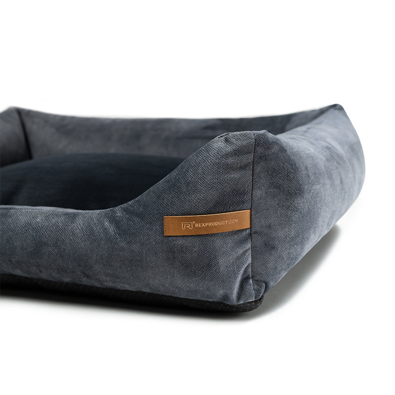 Orthopedic Polyester Pet Bed, 15cm H x 75cm W x 85cm D, Graphite/Black
