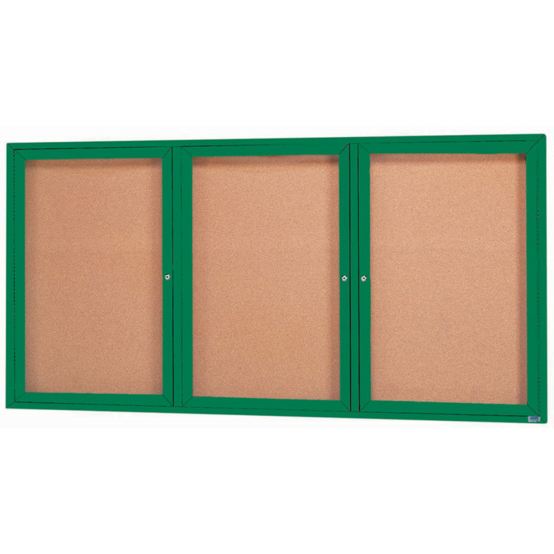 Panneau d'affichage mural fermé avec éclairage DEL, Vert, Trois, H 36 po x l 72 po