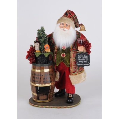 Père Noël en liège merlot lumineux
