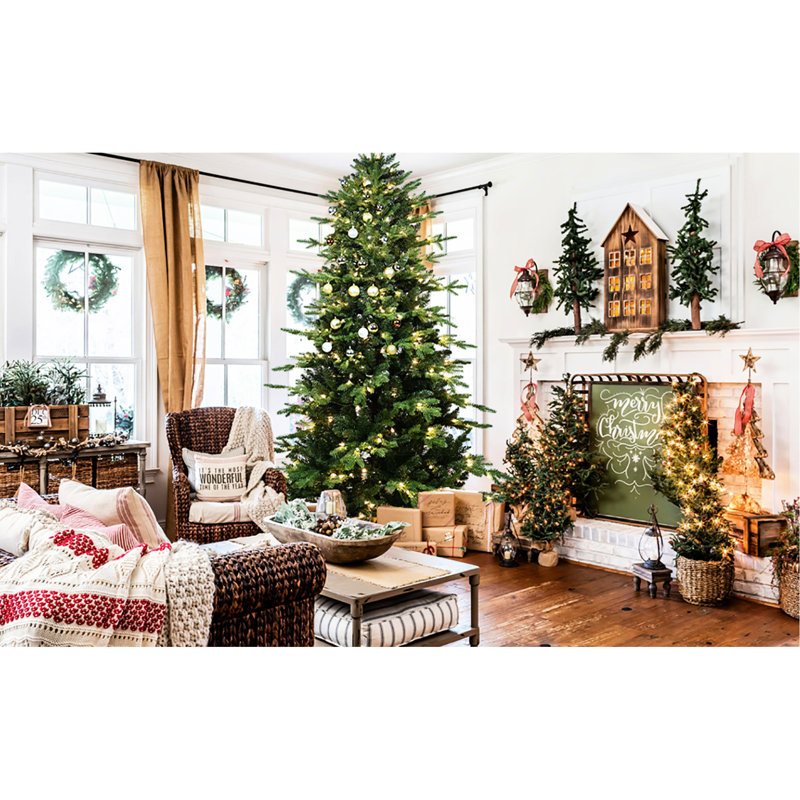 Arbre de Noël de 5 pi avec 200 lumières Ul blanc chaud, 1488 pointes, structure à branches articulées, support en métal, + PE, option de décoration festive + PE avec branches faciles à installer, look réaliste et stable pour les Fêtes