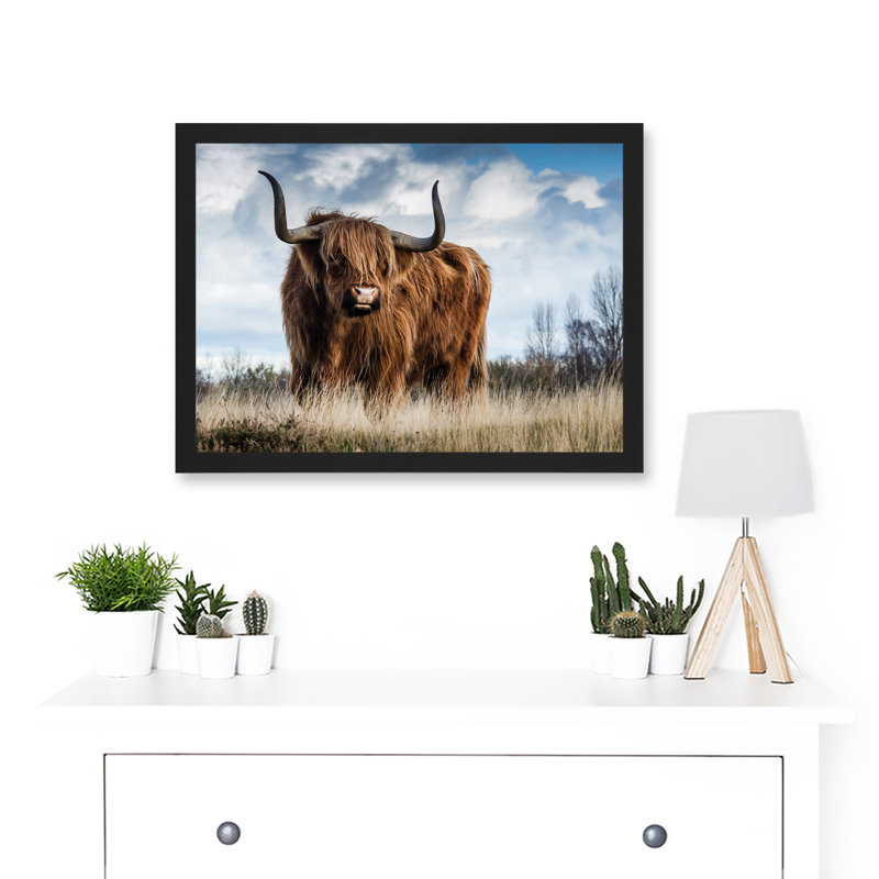 Scottish Highland Cow Hairy Coo 1 Piece Single Picture Frame Wall Art