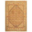 Tapis Oushak en laine beige caramel à motifs géométriques, noué à la main, 2,41 m x 3,07 m.