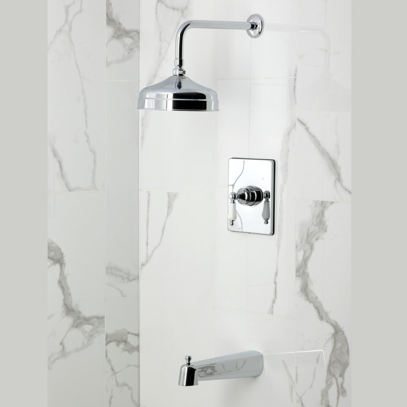 Kingston Brass Single-Handle Pressure Balanced Tub And Shower Faucet, Polished Chrome