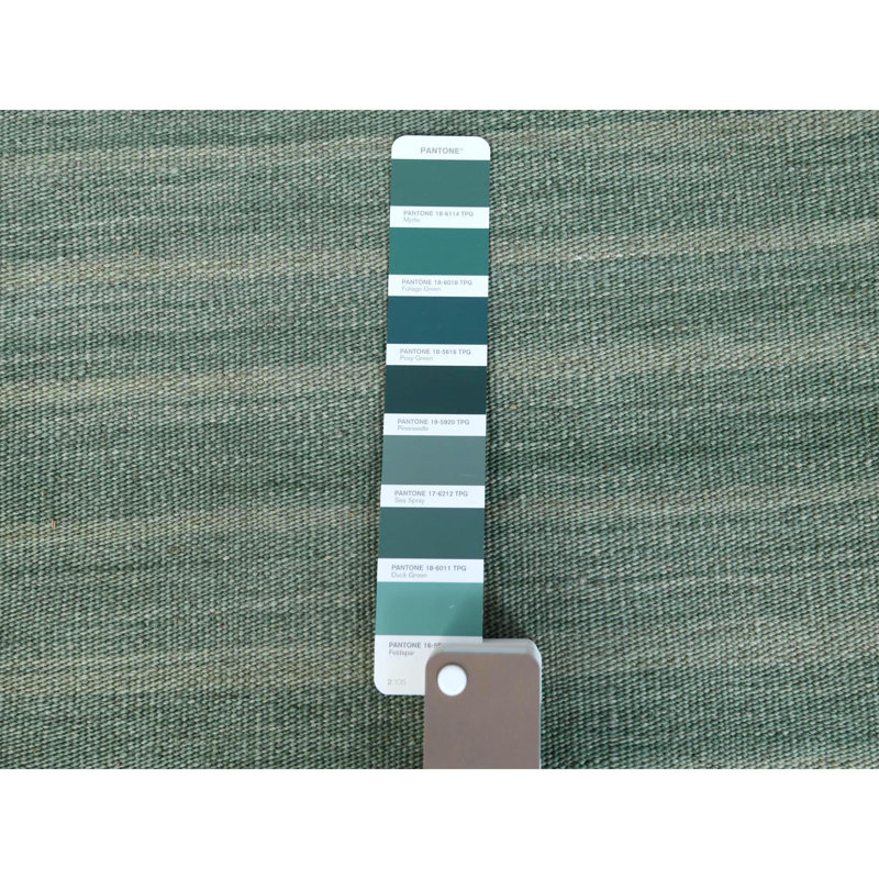 Tapis vert clair en laine tissé à la main et à plat 9 pi 3 po x 12 pi 1 po 205739E310B04B3F8839AC19CAA14CAF