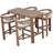 Glenmore Acacia Wood Outdoor Patio Rectangle Bar Table with Protective Cover Included