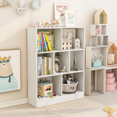 7-Cube Bookshelf With 2 Anti-Tipping Kits For Living Room And Kid’S Room