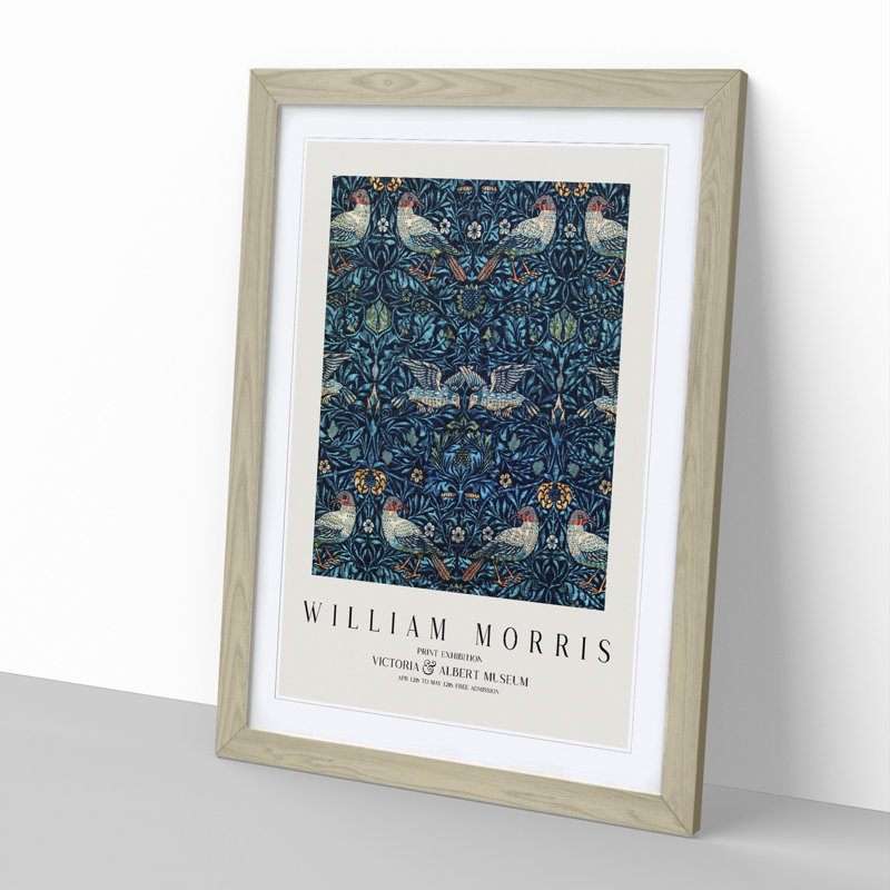 Birds Vol.3 by William Morris - Picture Frame Art Prints, Oak, 36cm H x 27cm W x 2cm D