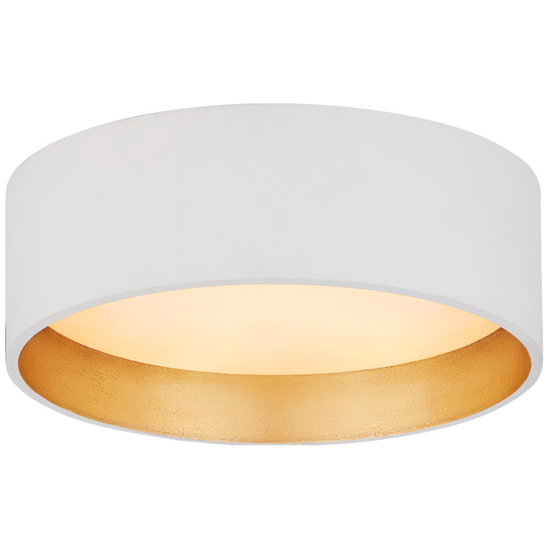Shaw 1 - Light LED Flush Mount, Matte White/Gold, 3.75" H x 17" W x 17" D