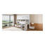 Lit escamotable mural simple avec placard, bureau blanc