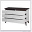 Commode double 6 tiroirs avec tiroirs larges, commode blanche pour chambre à coucher, commode en bois