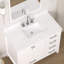 Plan de toilette simple lavabo de 42 pouces avec comptoir en pierre reconstituée blanche (base de meuble-lavabo non incluse)