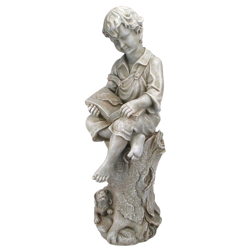 Statue de jardin lecture des enfants Sebastian