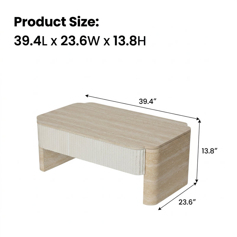 Modern Lift-Top Coffee Table with Extendable Surface and Hidden Storage Compartments - Thumbnail 3