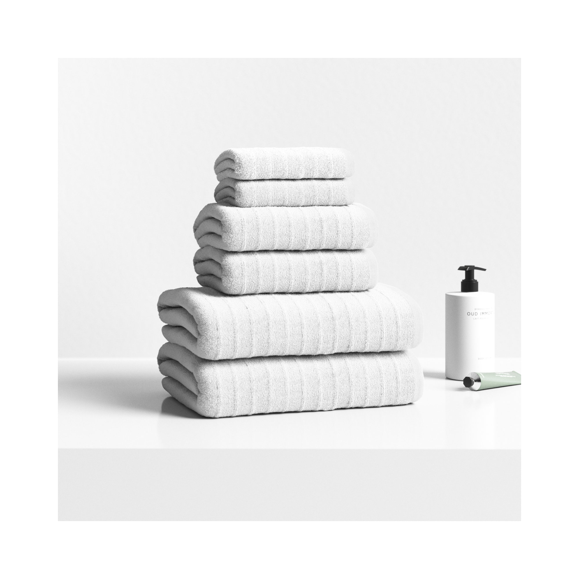 Iva 6 Piece 100% Cotton Towel Set, White
