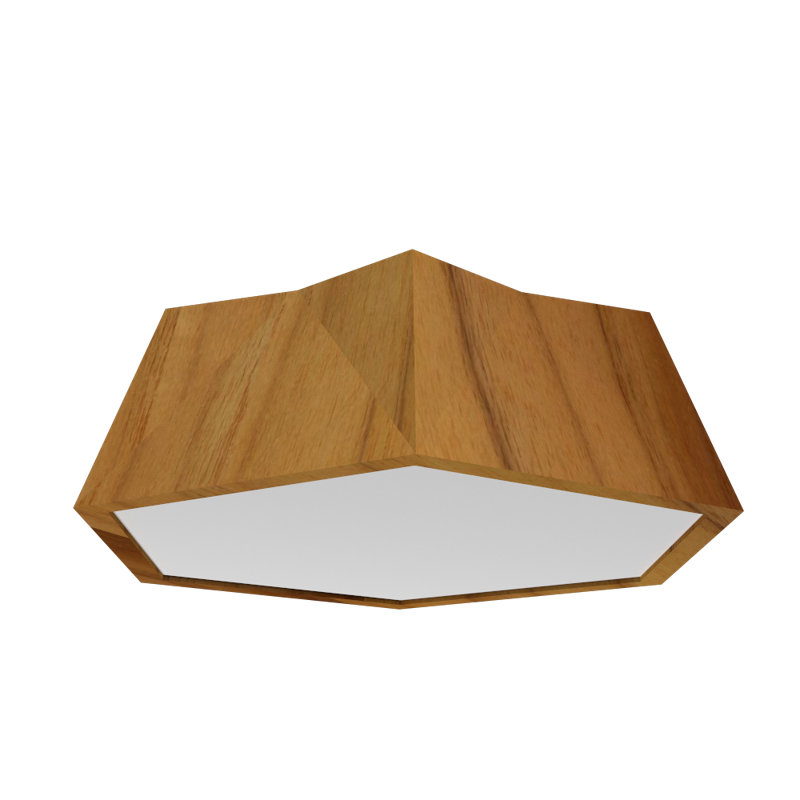 Physalis 1 - Light Flush Mount, Teak, 7.8" H x 18.33" W x 18.33" D