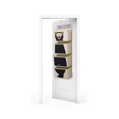 3 Sprouts - Children's Nursery Over the Door Organizer with Hooks - Bear