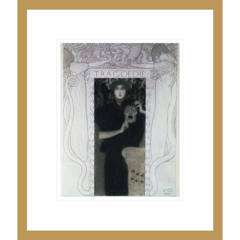 Tragédie par Gustav Klimt, impression giclée encadrée, H 16,07 po x l 13,75 po